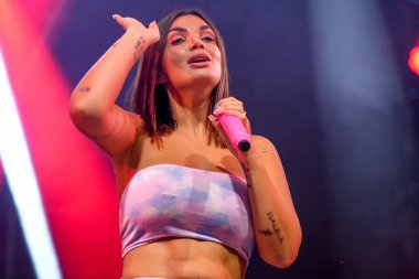 Elettra Lamborghini singing  during  Italian singer Music Concert Elettra Lamborghini - Tour 2021 (Archives) at the Codishow in 12/09/2021, Italy, September 12, 2021 - Credit: Ettore Griffon