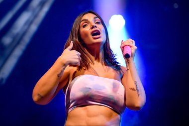 Elettra Lamborghini singing  during  Italian singer Music Concert Elettra Lamborghini - Tour 2021 (Archives) at the Codishow in 12/09/2021, Italy, September 12, 2021 - Credit: Ettore Griffon