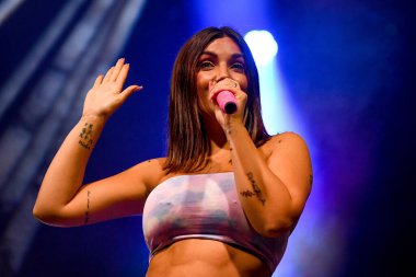 Elettra Lamborghini singing  during  Italian singer Music Concert Elettra Lamborghini - Tour 2021 (Archives) at the Codishow in 12/09/2021, Italy, September 12, 2021 - Credit: Ettore Griffon