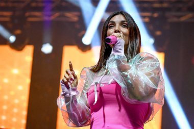 Elettra Lamborghini singing  during  Italian singer Music Concert Elettra Lamborghini - Tour 2021 (Archives) at the Codishow in 12/09/2021, Italy, September 12, 2021 - Credit: Ettore Griffon