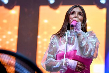 Elettra Lamborghini singing  during  Italian singer Music Concert Elettra Lamborghini - Tour 2021 (Archives) at the Codishow in 12/09/2021, Italy, September 12, 2021 - Credit: Ettore Griffon