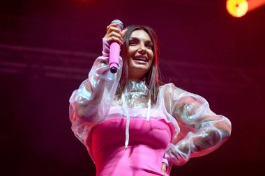 Elettra Lamborghini singing  during  Italian singer Music Concert Elettra Lamborghini - Tour 2021 (Archives) at the Codishow in 12/09/2021, Italy, September 12, 2021 - Credit: Ettore Griffon