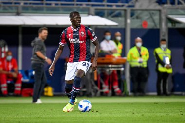 İtalya futbolu Serie A maçında Bologna FC - Hellas Verona FC (portreler arşivi) maçı sırasında Bologna 'nın Musa Barrow portresi Bologna, İtalya' daki Renato Dall & # 39; Ara stadyumunda 13 Eylül 2021