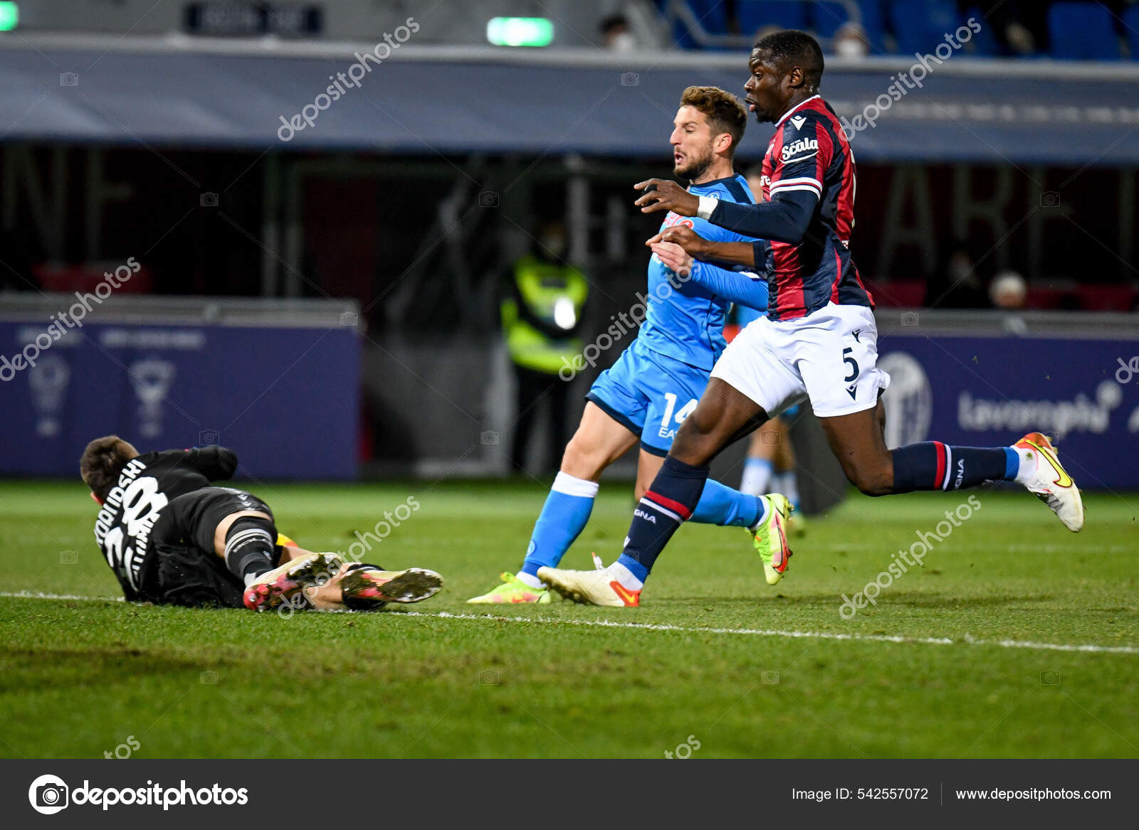 Andrea Masiello of Genoa CFC and Victor Osimhen of SSC Napoli