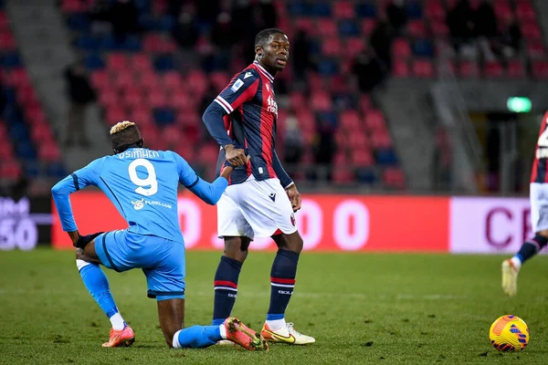 Andrea Masiello of Genoa CFC and Victor Osimhen of SSC Napoli