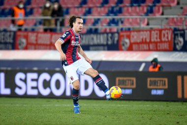 İtalya 'nın Bologna şehrinde 17 Ocak 2022' de oynanan Renato Dall & # 39; Ara Stadyumu 'nda oynanan İtalya futbolu Serie A maçında Bologna FC' ye karşı SSC Napoli 'nin portresi.
