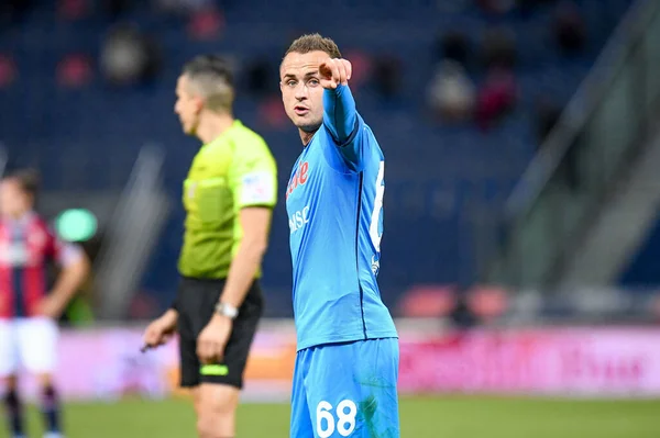 Stanislav Lobotka Napoli Portret Reaguje Podczas Włoskiej Piłki Nożnej Serie — Zdjęcie stockowe