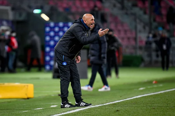 Luciano Spalletti Allenatore Napoli Gesti Durante Partita Calcio Italiano Serie — Foto Stock