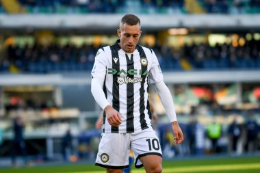 Udinese 'den Gerard Deulofeu' nun İtalyan futbolu Serie A maçında Hellas Verona FC 'ye karşı Udinese Calcio' nun Verona, İtalya 'daki Marcantonio Bentegodi Stadyumu' nda 13 Şubat 2022 - Fotoğraf: Ettore Griffon