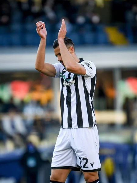 Udinese Pablo Mari Reacciona Durante Partido Fútbol Italiano Serie Hellas — Foto de Stock
