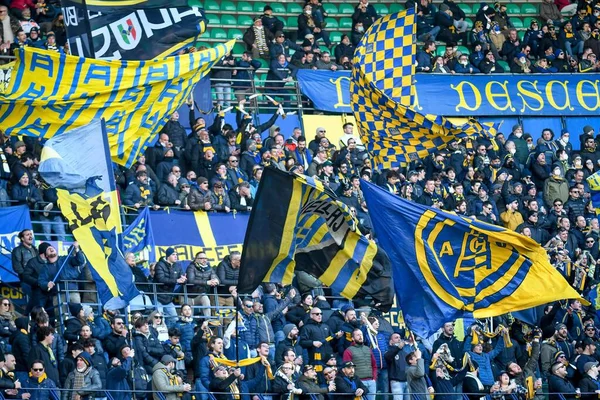 Supporters Vérone Lors Match Football Italien Serie Hellas Verona Udinese — Photo