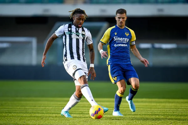 Udinese Brandon Soppy Action Verona Darko Lazovic Italian Soccer Serie — Stock Fotó