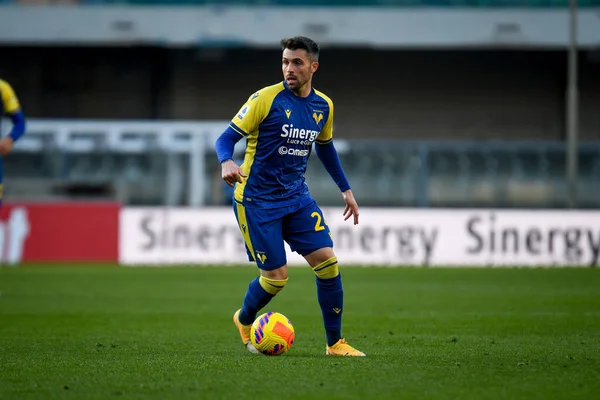 Verona Daniel Bessa Ritratto Azione Durante Partita Calcio Italiano Serie — Foto Stock