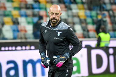 Lazio 'nun İtalya futbolu sırasındaki Pepe Reina portresi Udinese Calcio' ya karşı Friuli - Dacia Arena Stadyumu, 20 Şubat 2022 - Fotoğraf: Ettore Griffon