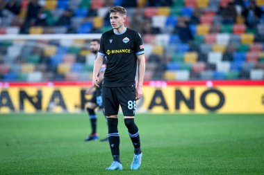 Lazio 'nun İtalya futbol takımı Serie A maçındaki Toma Basic portresi Udinese Calcio, Friuli-Dacia Arena stadyumunda SS Lazio' ya karşı 20 Şubat 2022 - Fotoğraf: Ettore Griffon