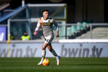 Venezia 'nın Ethan Ampadu portresi İtalyan futbolu Serie A maçı sırasında İtalya' nın Verona kentindeki Marcantonio Bentegodi Stadyumu 'nda Hellas Verona FC ile Venezia FC karşılaşmasında çekildi.