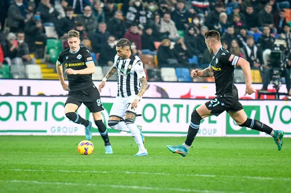 Udinese Roberto Maximiliano Pereyra Action Lazio Toma Basic Italian Soccer — Zdjęcie stockowe