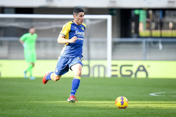 Retrato Davide Faraoni Verona Ação Durante Partida Série Futebol Italiano — Fotografia de Stock