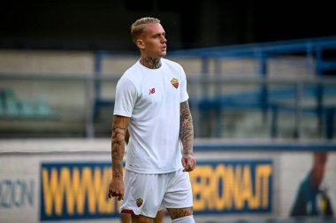 İtalyan futbolu Serie A maçında Roma 'nın Rick Karsdorp portresi, İtalya' nın Verona kentindeki Marcantonio Bentegodi stadyumunda Hellas Verona FC ile AS Roma (Arşiv portreleri) karşılaşması, 19 Eylül 2021 - Fotoğraf: Ettore Griffon