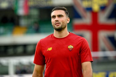 İtalyan futbolu Serie A maçında Roma 'nın Daniel Fuzato portresi Verona, İtalya' nın Verona kentindeki Marcantonio Bentegodi stadyumunda Hellas Verona FC ile AS Roma (Arşiv portreleri) karşılaşması, 19 Eylül 2021