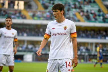 İtalyan futbolu Serie A maçında Roma 'nın Eldor Shomurodov portresi Verona, İtalya' daki Marcantonio Bentegodi stadyumunda Hellas Verona FC ile AS Roma (Arşiv portreleri) karşılaşması, 19 Eylül 2021 - Fotoğraf: Ettore Griffon