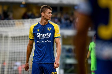 Verona 'nın İtalya futbolu sırasındaki Pawel Dawidowicz portresi Serie A maçı Hellas Verona FC - AS Roma (Arşiv portreleri) Verona, İtalya' daki Marcantonio Bentegodi stadyumunda, 19 Eylül 2021 - Fotoğraf: Ettore Griffon