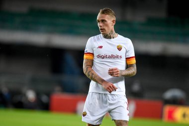 İtalyan futbolu Serie A maçında Roma 'nın Rick Karsdorp portresi, İtalya' nın Verona kentindeki Marcantonio Bentegodi stadyumunda Hellas Verona FC ile AS Roma (Arşiv portreleri) karşılaşması, 19 Eylül 2021 - Fotoğraf: Ettore Griffon