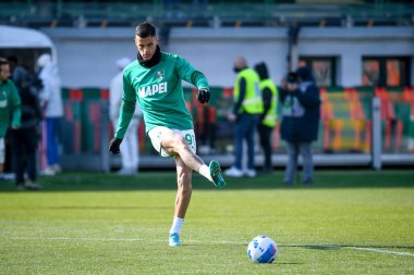 Sassuolo 'nun Gianluca Scamacca portresi İtalyan futbol takımı Serie A maçında Venezia FC ile ABD Sassuolo arasında Venedik, İtalya' daki Pier Luigi Penzo Stadyumu 'nda oynandı.
