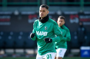 Sassuolo 'nun Gianluca Scamacca portresi İtalyan futbol takımı Serie A maçında Venezia FC ile ABD Sassuolo arasında Venedik, İtalya' daki Pier Luigi Penzo Stadyumu 'nda oynandı.