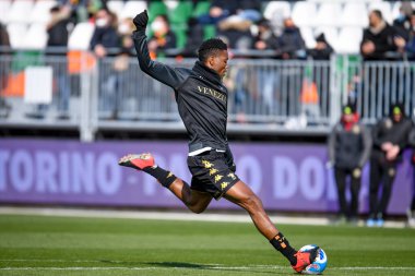 Venezia 'nın David Okereke portresi İtalyan futbolu Serie A maçında Venezia FC, Venedik, İtalya' daki Pier Luigi Penzo Stadyumu 'nda ABD Sassuolo' ya karşı.