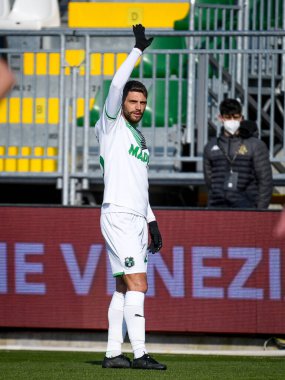 Sassuolo 'nun Domenico Berardi portresi İtalyan futbolu Serie A maçında Venezia FC ile ABD Sassuolo arasında Venedik, İtalya' daki Pier Luigi Penzo Stadyumu 'nda oynandı.