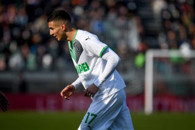 Sassuolo 'nun Mert Muldur portresi İtalyan futbolu Serie A maçında Venezia FC ile ABD Sassuolo arasında Venedik, İtalya' daki Pier Luigi Penzo Stadyumu 'nda oynandı.