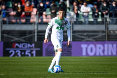 Sassuolo 'nun Mert Muldur portresi İtalyan futbolu Serie A maçında Venezia FC ile ABD Sassuolo arasında Venedik, İtalya' daki Pier Luigi Penzo Stadyumu 'nda oynandı.