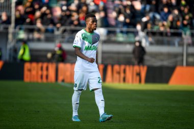 Sassuolo 'nun İtalya futbolu Serie A maçında Hamed Traore portresi Venezia FC ile ABD Sassuolo arasında Venedik, İtalya' daki Pier Luigi Penzo Stadyumu 'nda oynandı.