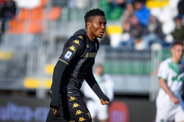 Venezia 'nın David Okereke portresi İtalyan futbolu Serie A maçında Venezia FC, Venedik, İtalya' daki Pier Luigi Penzo Stadyumu 'nda ABD Sassuolo' ya karşı.