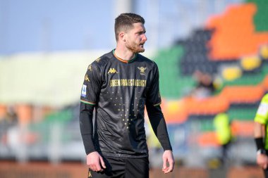 Venezia 'nın İtalya futbolu Serie A maçında Thomas Henry' nin portresi Venezia FC, Venedik, İtalya 'daki Pier Luigi Penzo Stadyumu' nda ABD Sassuolo 'ya karşı.