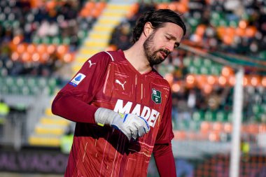 Sassuolo 'nun Andrea Consigli portresi İtalyan futbolu Serie A maçında Venezia FC, Venedik, İtalya' daki Pier Luigi Penzo Stadyumu 'nda ABD Sassuolo' ya karşı.