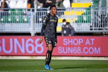 Venezia 'nın David Okereke portresi İtalyan futbolu Serie A maçında Venezia FC, Venedik, İtalya' daki Pier Luigi Penzo Stadyumu 'nda ABD Sassuolo' ya karşı.