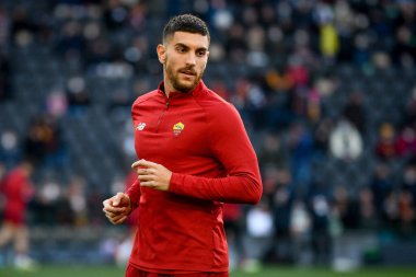 İtalyan futbolu Serie A maçında Roma 'nın Lorenzo Pellegrini portresi Udinese Calcio, İtalya' nın Udine kentindeki Dacia Arena stadyumunda AS Roma 'ya karşı, 13 Mart 2022 - Fotoğraf: Ettore Griffon