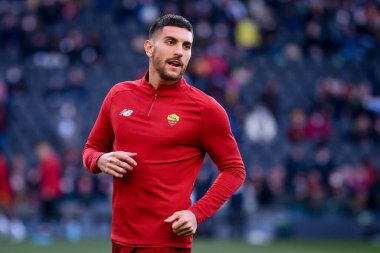 İtalyan futbolu Serie A maçında Roma 'nın Lorenzo Pellegrini portresi Udinese Calcio, İtalya' nın Udine kentindeki Dacia Arena stadyumunda AS Roma 'ya karşı, 13 Mart 2022 - Fotoğraf: Ettore Griffon