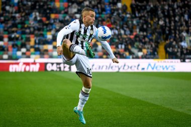 Udinese 'nin Gerard Deulofeu portresi İtalyan futbolu Serie A maçı sırasında Udinese Calcio ile AS Roma Udine' deki Dacia Arena Stadyumu 'nda oynandı.