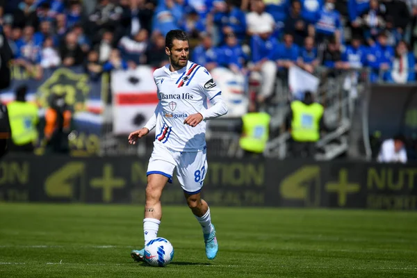 Antonio Candreva Portret Van Sampdoria Tijdens Italiaanse Voetbal Serie Match — Stockfoto