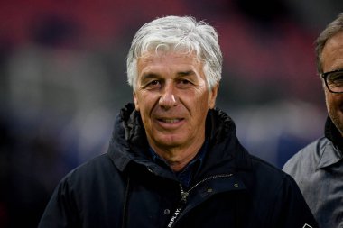 Atalanta 'nın teknik direktörü Gian Piero Gasperini İtalya futbol takımı Serie A maçında Bologna FC - Atalanta BC maçı sırasında İtalya' nın Bologna kentindeki Renato Dall 'Ara Stadyumu' nda 20 Mart 2022