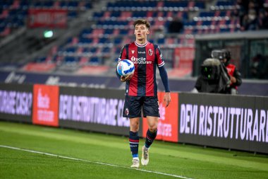 İtalya 'nın Bologna şehrindeki Renato Dall' Ara Stadyumu 'nda oynanan Bologna FC maçında Bologna FC, Atalanta BC' ye karşı 20 Mart 2022