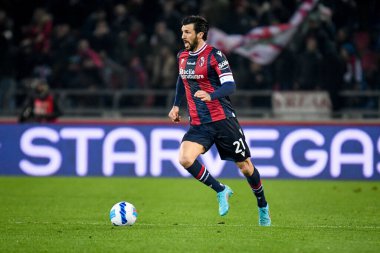 Bologna 'nın Roberto Soriano portresi İtalyan futbolu Serie A maçında Bologna FC - Atalanta BC maçı sırasında İtalya' nın Bologna kentindeki Renato Dall 'Ara stadyumunda 20 Mart 2022 - Fotoğraf: Ettore Griffon