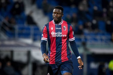 Bologna 'nın Adama Soumaoro portresi İtalya' nın Bologna şehrindeki Renato Dall 'Ara Stadyumu' nda oynanan Bologna FC maçında çekildi.