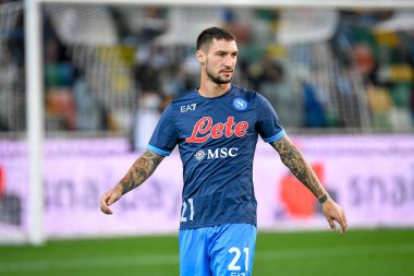 İtalya futbolu sırasında Matteo Politano (Napoli) Udinese Calcio ile SSC Napoli (arşiv portreleri) maçında Udine, İtalya 'da Dacia Arena stadyumunda, 20 Eylül 2021 - Fotoğraf: Ettore Griffon