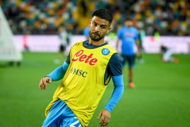 İtalya futbolu sırasında Lorenzo Insigne (Napoli) Udinese Calcio ile SSC Napoli (arşiv portreleri) maçı Udine, İtalya 'da Dacia Arena Stadyumu' nda, 20 Eylül 2021