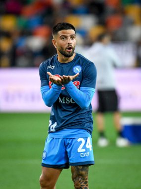 İtalya futbolu sırasında Lorenzo Insigne (Napoli) Udinese Calcio ile SSC Napoli (arşiv portreleri) maçı Udine, İtalya 'da Dacia Arena Stadyumu' nda, 20 Eylül 2021