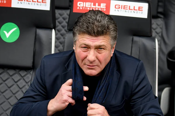 Główny Trener Cagliari Walter Mazzarri Podczas Włoskiej Piłki Nożnej Serie — Zdjęcie stockowe